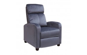 Porter πολυθρόνα relax με γκρι βελούδινο ύφασμα 68x86x99 εκ