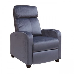 Porter πολυθρόνα relax με γκρι βελούδινο ύφασμα 68x86x99 εκ