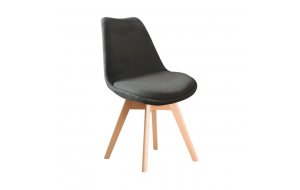 Καρέκλα Martin ξύλινη με γκρι ύφασμα 49x57x82 εκ