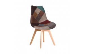 Καρέκλα Martin με καφέ patchwork 49x57x82 εκ