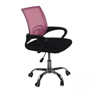 Καρέκλα γραφείου σε μαύρο χρώμα και ροζ mesh 55x57x96 εκ