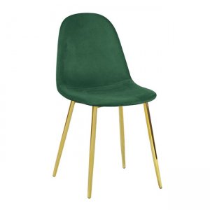 Celina καρέκλα retro με χρυσό μέταλλο και πράσινο velure 45x54x85 εκ