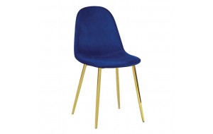 Celina retro καρέκλα χρυσή με μπλε velure 45x54x85 εκ