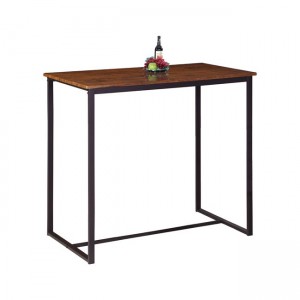 Henry τραπέζι bar μεταλλικό με επιφάνεια σε καρυδί χρώμα 100x60x86 εκ