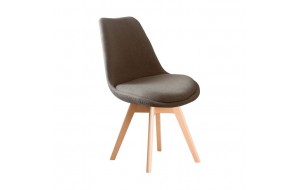 Martin καρέκλα σε καφέ χρώμα με ξύλινα πόδια 49x57x82 εκ