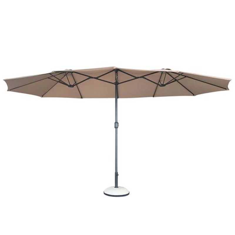 Μεταλλική ομπρέλα με ανθρακί μεταλλικό σκελετό και μπεζ ύφασμα 270x450 εκ