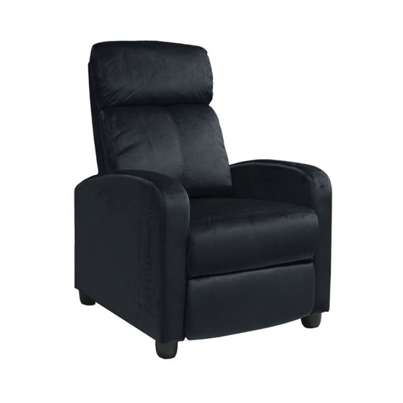 Πολυθρόνα Relax με μαύρο ύφασμα βελούδο 68x86x99 εκ