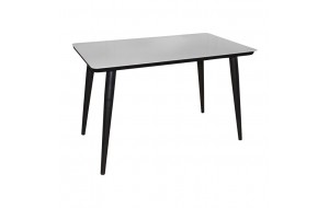 Union τραπέζι μαύρο με λευκή γυάλινη επιφάνεια 120x70x75 εκ