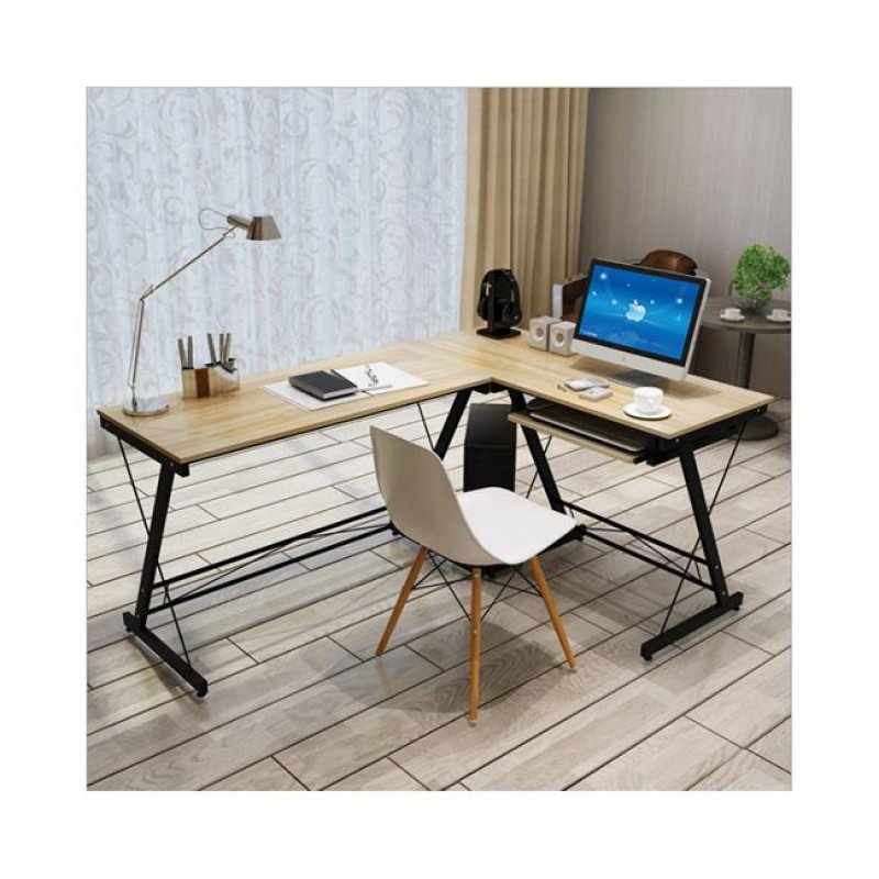 Γωνιακό minimal γραφείο σε maple απόχρωση 120x110x73 εκ | Echo Deco