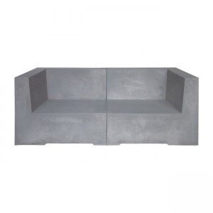 Concrete διθέσιος καναπές Cement σε γκρι χρώμα 166x81x65 εκ