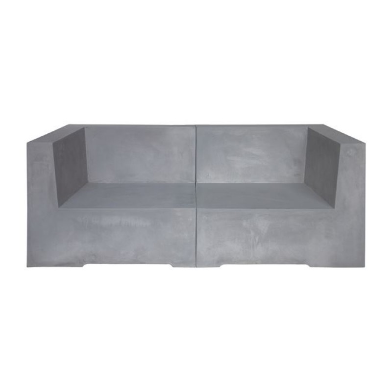Concrete διθέσιος καναπές Cement σε γκρι χρώμα 166x81x65 εκ