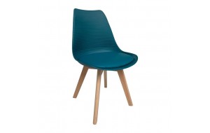 Καρέκλα εσωτερικού χώρου martin stripe σε πετρόλ χρώμα από ξύλο και PP