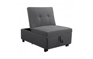 Imola καρέκλα κρεβάτι από ύφασμα σε σκούρο γκρι χρώμα 75x106x90 εκ