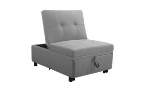 Imola καρέκλα κρεβάτι από ύφασμα σε ανοιχτό γκρι χρώμα 75x106x90 εκ
