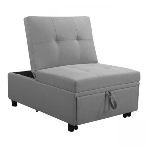 Imola καρέκλα κρεβάτι από ύφασμα σε ανοιχτό γκρι χρώμα 75x106x90 εκ