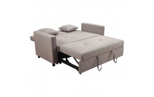 Διθέσιος καναπές κρεβάτι υφασμάτινος σε απόχρωση cappuccino 154x100x93 εκ