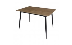 Τραπέζι μαύρο επεκτεινόμενο από ατσάλι και ξύλο sonoma με μαύρα πόδια 120x80x76 εκ
