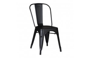 Μαύρη καρέκλα από ατσάλι Relix 44x49x84 εκ