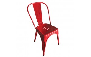 Κόκκικνη καρέκλα Relix ατσάλινη 45x49x85 εκ