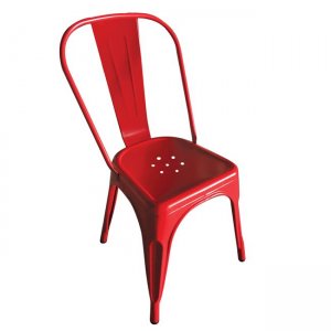 Κόκκικνη καρέκλα Relix ατσάλινη 45x49x85 εκ