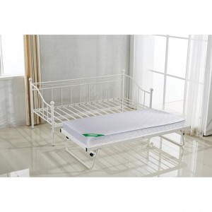 Marin μεταλλικό λευκό μονό κρεβάτι χωρίς στρώμα με βοηθητικό στρώμα απο κάτω 190x97x90 εκ