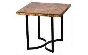 Τραπέζι με μεταλλικό βάση και ξύλινο επιφάνεια 80x80x75 εκ