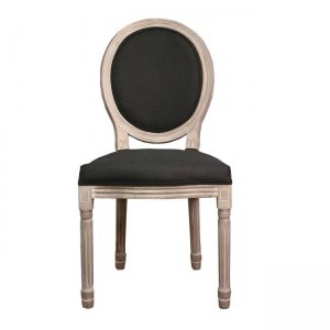 Vintage style Jameson καρέκλα decape με ύφασμα μαύρο 49x55x95 εκ