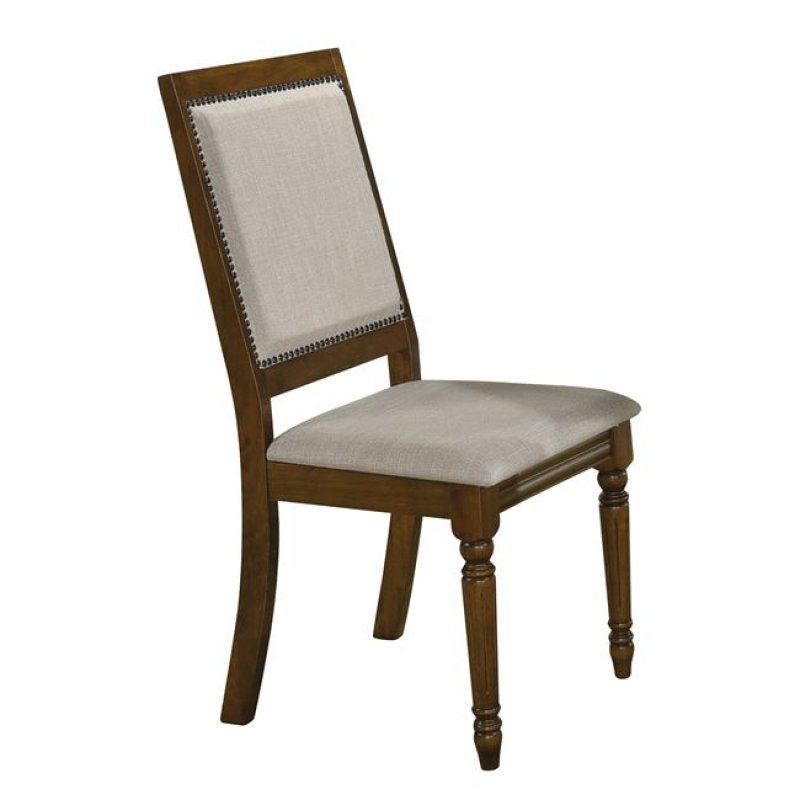 Barco καρέκλα τραπεζαρίας καρυδί με μπεζ ύφασμα 48x57x98 εκ