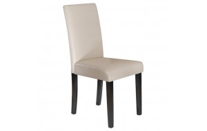 Maleva L καρέκλα pu ivory με wenge σκελετό 42x56x93 εκ
