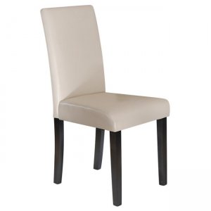Maleva L καρέκλα pu ivory με wenge σκελετό 42x56x93 εκ