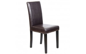 Maleva L καρέκλα pu καφέ με σκελετό wenge 42x56x93 εκ