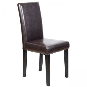 Maleva L καρέκλα pu καφέ με σκελετό wenge 42x56x93 εκ