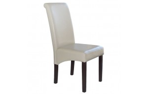 Maleva H ξύλινη καρέκλα με pu ivory 46x61x100 εκ