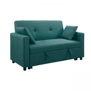 Imola καναπές κρεβάτι διθέσιος με πετρόλ ύφασμα 154x100x93 εκ