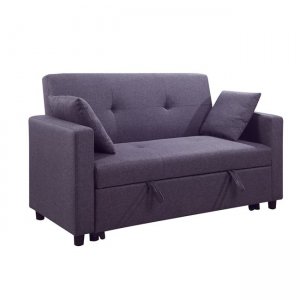 Imola καναπές κρεβάτι διθέσιος με μελιτζανί ύφασμα 154x100x93 εκ