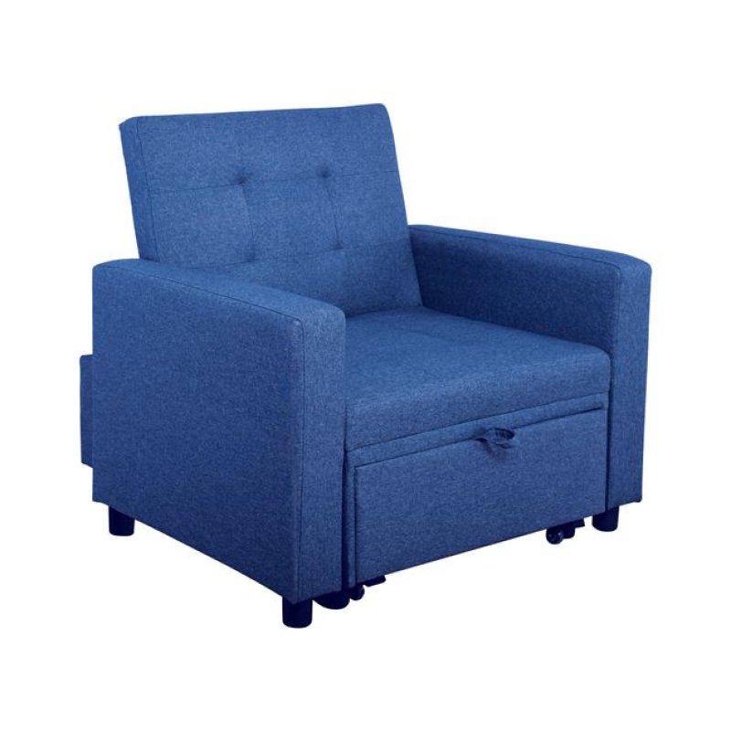 Imola πολυθρόνα κρεβάτι σαλονιού με μπλε ύφασμα 100x102x92 εκ