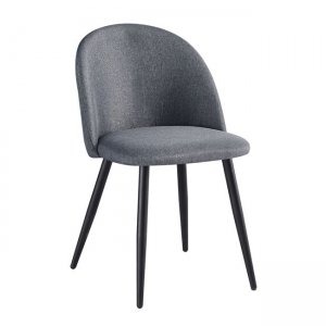 Μεταλλική καρέκλα Bella σε μαύρο χρώμα με γκρι ύφασμα 50x57x81 εκ