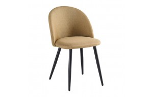 Μεταλλική καρέκλα Bella σε μαύρο χρώμα με χρυσό καφέ ύφασμα 50x57x81 εκ