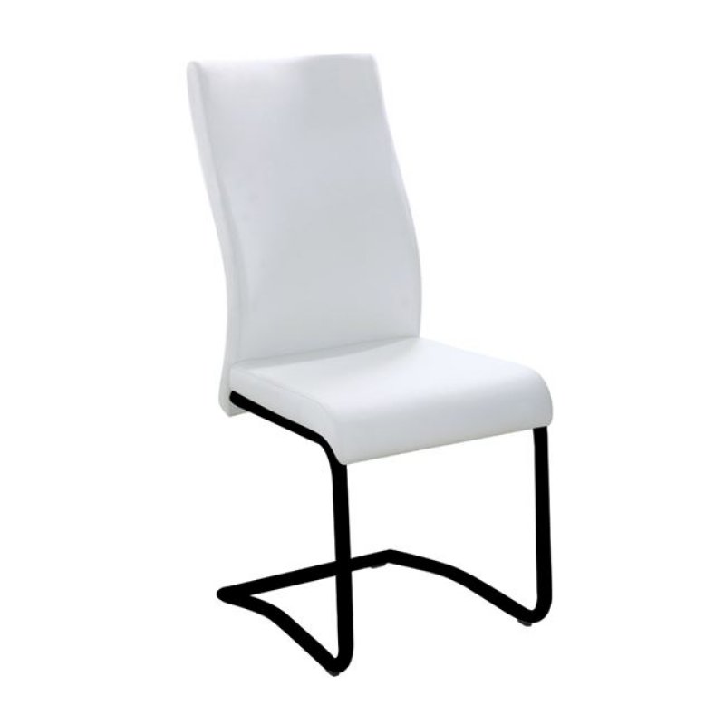 Benson καρέκλα με μεταλλικό μαύρο σκελετό και λευκή δερματίνη 46x52x97 εκ