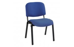 Sigma στοιβαζόμενη καρέκλα επισκέπτη με μεταλλικό σκελετό και ύφασμα σε μπλε χρώμα 55x60x79 εκ