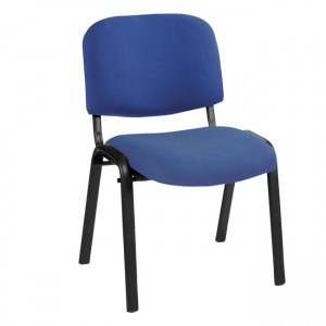 Sigma στοιβαζόμενη καρέκλα επισκέπτη με μεταλλικό σκελετό και ύφασμα σε μπλε χρώμα 55x60x79 εκ