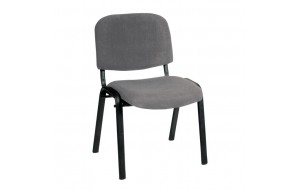 Sigma στοιβαζόμενη καρέκλα επισκέπτη με μεταλλικό σκελετό και ύφασμα σε γκρι χρώμα 55x60x79 εκ