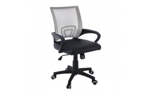 Πολυθρόνα γραφείου σε μαύρο και γκρι χρώμα με ανάκλιση 57x53x90 εκ