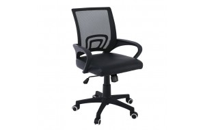 Πολυθρόνα γραφείου σε μαύρο χρώμα με ανάκλιση 57x53x90 εκ