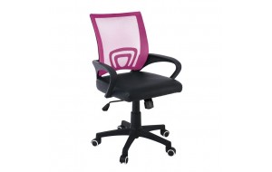 Πολυθρόνα γραφείου σε μαύρο και ροζ χρώμα με ανάκλιση 57x53x90 εκ