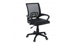 Πολυθρόνα γραφείου σε μαύρο χρώμα χωρίς ανάκλιση 57x53x90 εκ