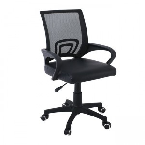Πολυθρόνα γραφείου σε μαύρο χρώμα χωρίς ανάκλιση 57x53x90 εκ