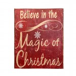 Believe in the magic of Christmas vintage Χριστουγεννιάτικο ξύλινο πινακάκι