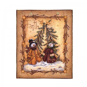 Faith vintage Χριστουγεννιάτικο ξύλινο πινακάκι