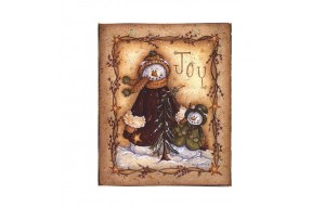 Joy vintage Χριστουγεννιάτικο ξύλινο πινακάκι